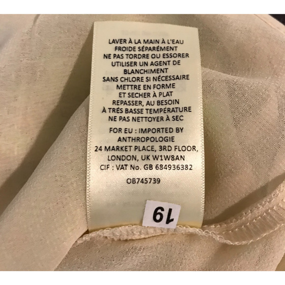 Anthropologie Moulinette Soeurs Ivory Sequin V-Neck Tank Top - Size 6 - NWT - Picture 9 of 9